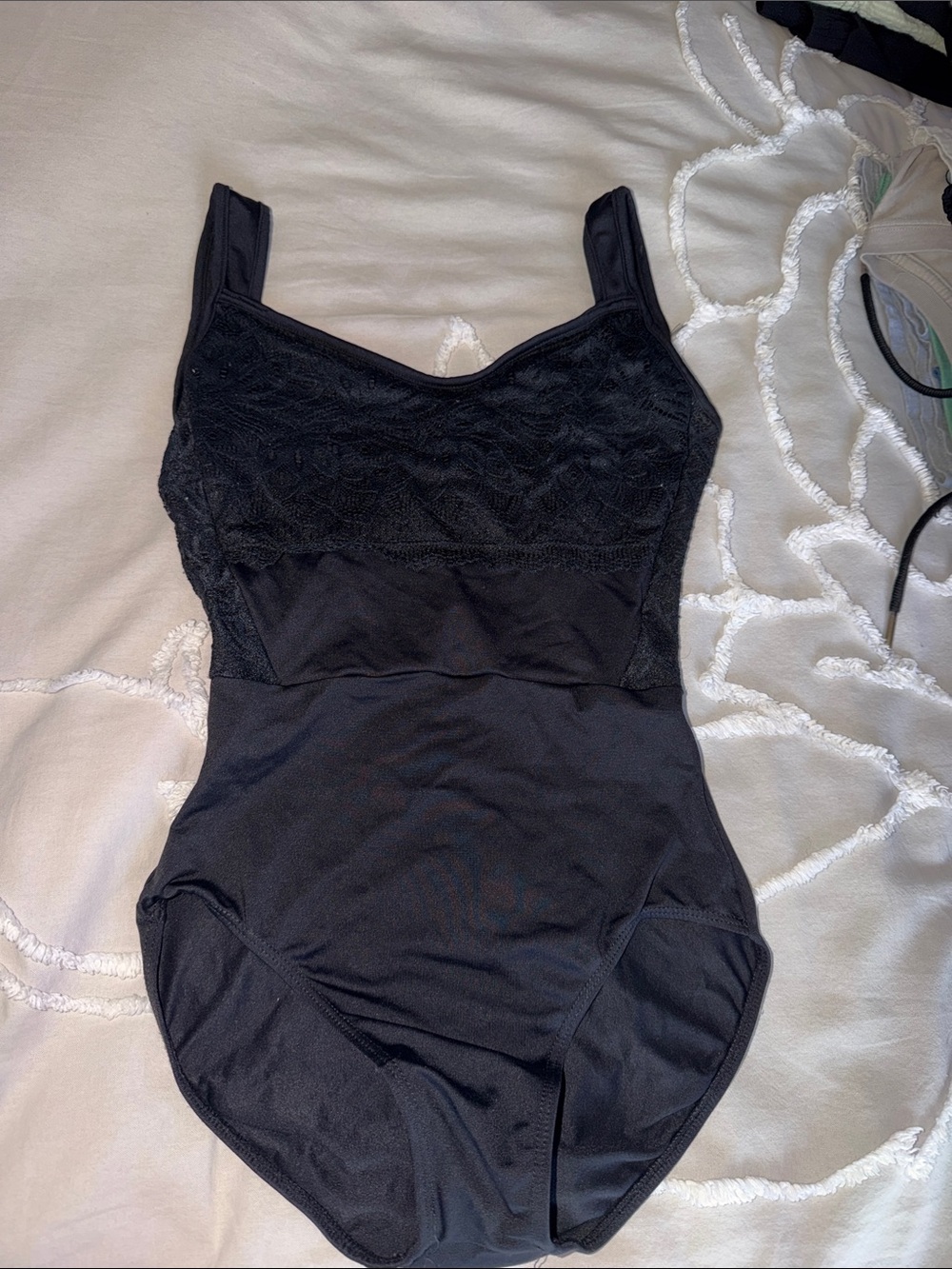 Black Lace-Accent  So Danca leotard